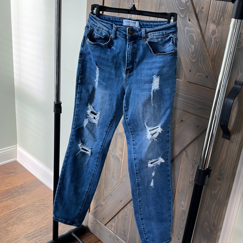 Wax Jean Collection straight leg ripped jeans